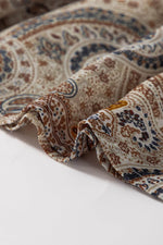 Load image into Gallery viewer, Khaki Paisley Printed Spaghetti Strap V Neck Smocked Babydoll Tank Top - Fashion Queen -  10
