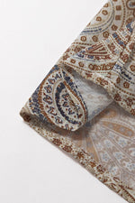 Load image into Gallery viewer, Khaki Paisley Printed Spaghetti Strap V Neck Smocked Babydoll Tank Top - Fashion Queen -  9
