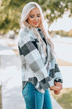 Load image into Gallery viewer, Khaki Plaid Color Block Buttoned Long Sleeve Jacket with Pocket - Fashion Queen -  6
