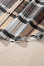 Load image into Gallery viewer, Khaki Plaid Patchwork Long Sleeve Shirt Mini Dress - Fashion Queen -  17
