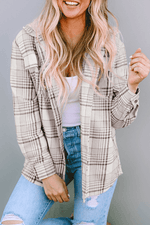Load image into Gallery viewer, Khaki Plaid Removable Hood Buttoned Shacket - Fashion Queen -  11
