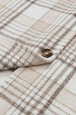 Load image into Gallery viewer, Khaki Plaid Removable Hood Buttoned Shacket - Fashion Queen -  15
