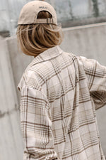 Load image into Gallery viewer, Khaki Plaid Removable Hood Buttoned Shacket - Fashion Queen -  4
