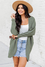 Load image into Gallery viewer, Laurel Green Waffle Knit Open Front Cardigan - Fashion Queen -  12

