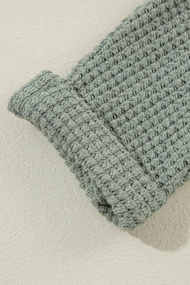Laurel Green Waffle Knit Open Front Cardigan - Fashion Queen -  17