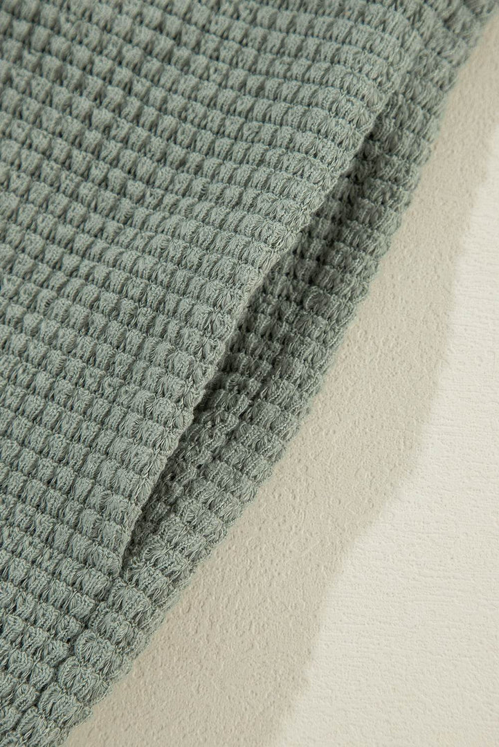 Laurel Green Waffle Knit Open Front Cardigan - Fashion Queen -  18