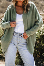 Load image into Gallery viewer, Laurel Green Waffle Knit Open Front Cardigan - Fashion Queen -  8
