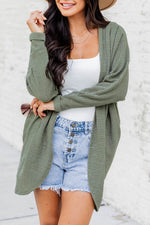 Load image into Gallery viewer, Laurel Green Waffle Knit Open Front Cardigan - Fashion Queen -  9
