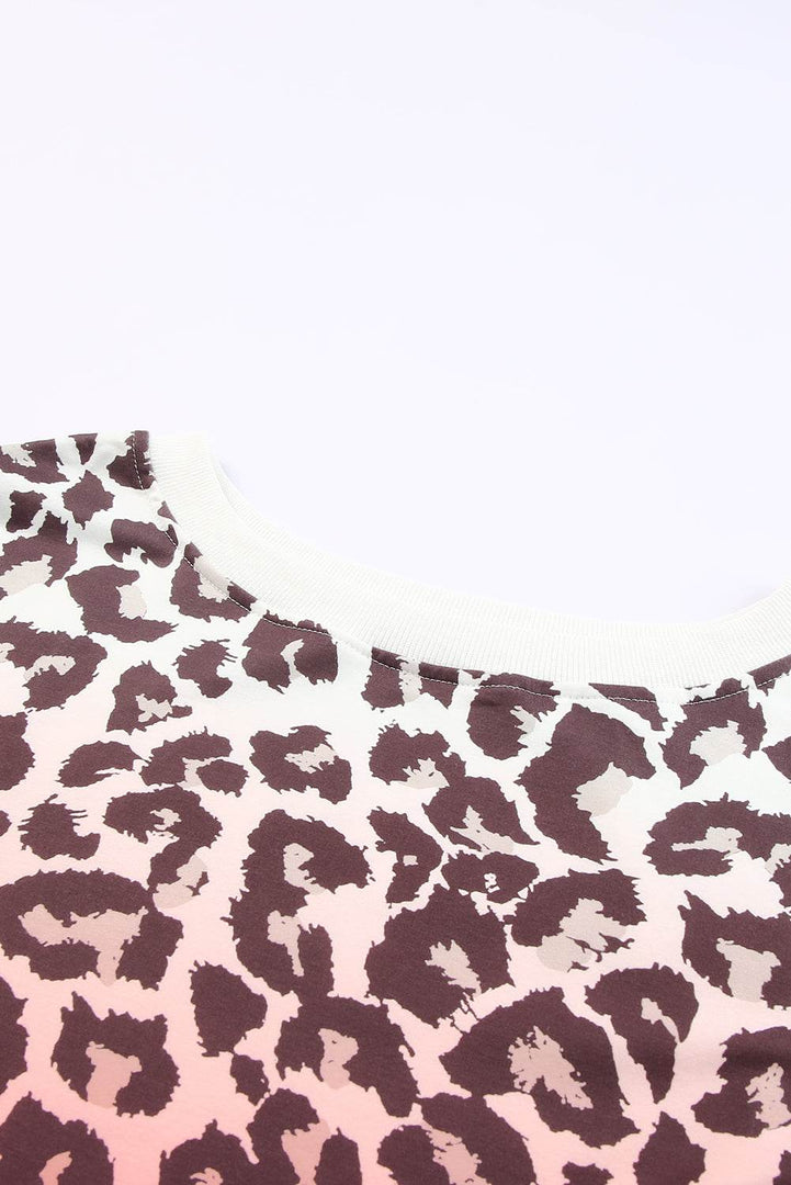 Leopard Gradient Long Sleeve Sweatshirt - Fashion Queen -  4
