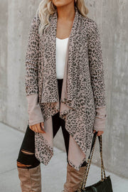 Leopard Open Front Cardigan - Fashion Queen -  1