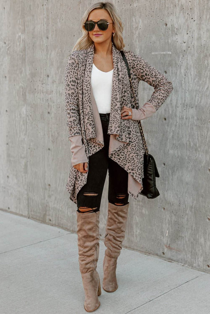 Leopard Open Front Cardigan - Fashion Queen -  7