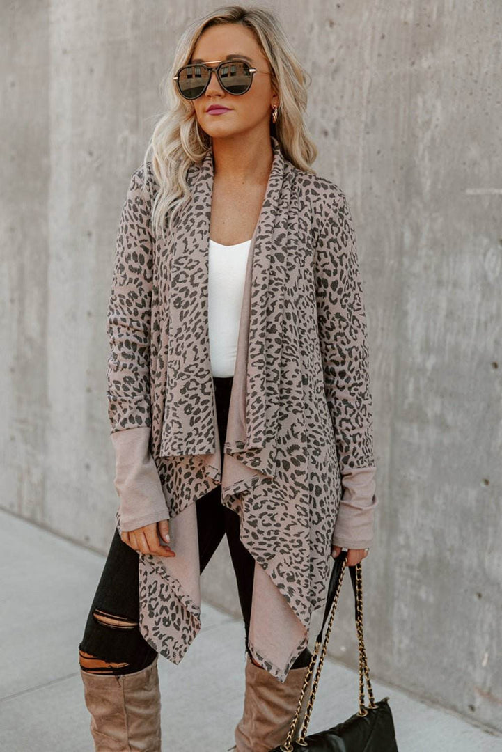 Leopard Open Front Cardigan - Fashion Queen -  8