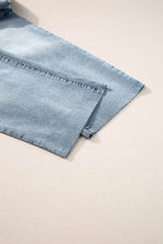 Load image into Gallery viewer, Light Blue Acid Wash Raw Edge Straight Jeans - Fashion Queen -  7
