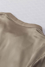 Load image into Gallery viewer, Light French Beige Contrast Half Leopard Jacquard Satin Blouse - Fashion Queen -  9
