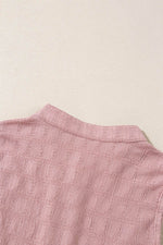 Load image into Gallery viewer, Light French Beige Lattice Textured Split Neck Tank Top - Fashion Queen -  28
