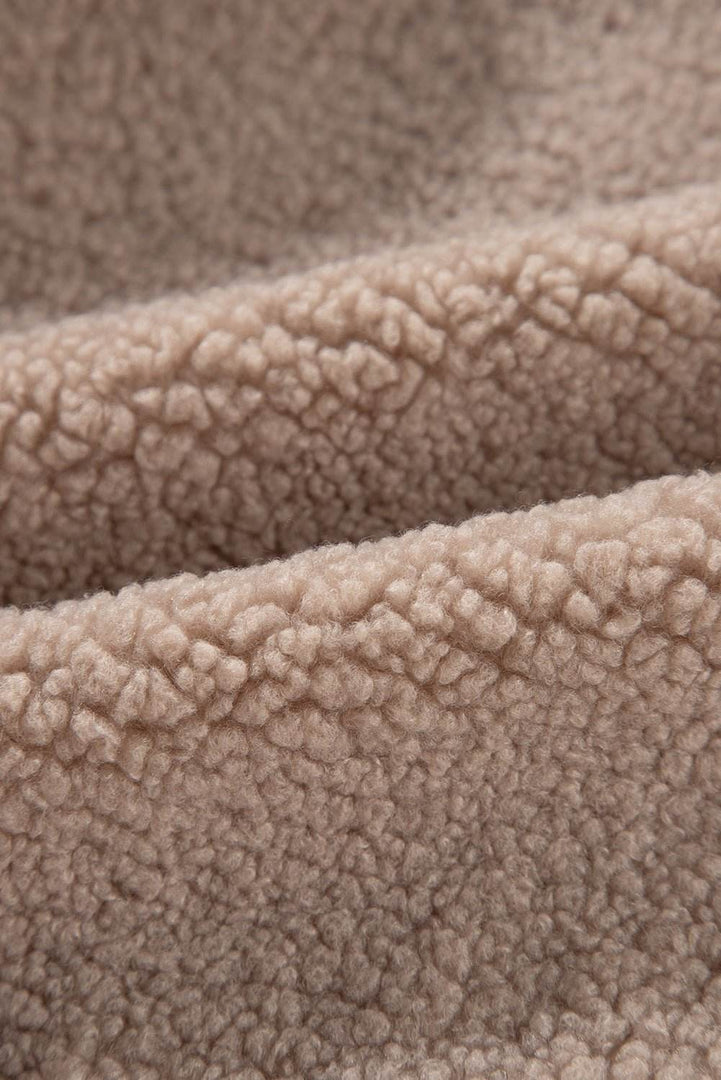 Light French Beige Zipper Pocketed Winter Fuzzy Jacket - Fashion Queen -  7