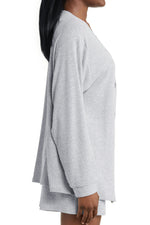 Load image into Gallery viewer, Light Grey 3 Pieces Rib Crop Camisole Matching Shorts Lounge Set with Cardigan - Fashion Queen -  25
