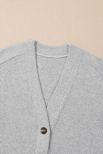 Load image into Gallery viewer, Light Grey 3 Pieces Rib Crop Camisole Matching Shorts Lounge Set with Cardigan - Fashion Queen -  5
