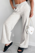 Load image into Gallery viewer, Light Grey Cross-Waist Wide Leg Lounge Pants - Fashion Queen -  1
