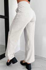 Load image into Gallery viewer, Light Grey Cross-Waist Wide Leg Lounge Pants - Fashion Queen -  3
