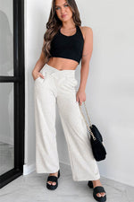Load image into Gallery viewer, Light Grey Cross-Waist Wide Leg Lounge Pants - Fashion Queen -  4
