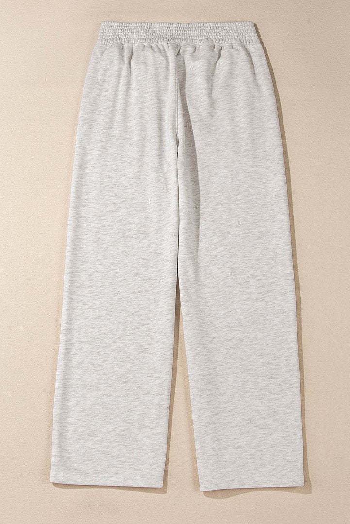 Light Grey Cross-Waist Wide Leg Lounge Pants - Fashion Queen -  6