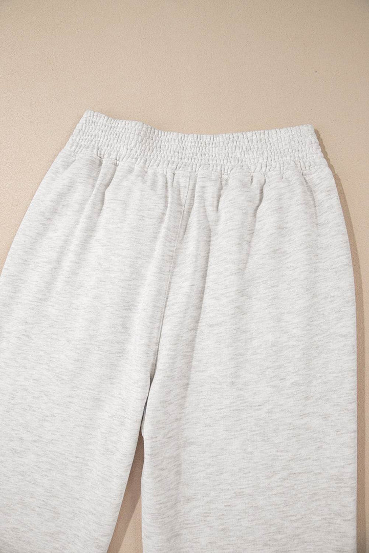 Light Grey Cross-Waist Wide Leg Lounge Pants - Fashion Queen -  7