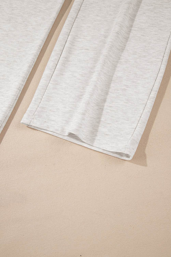 Light Grey Cross-Waist Wide Leg Lounge Pants - Fashion Queen -  9
