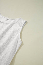 Load image into Gallery viewer, Light Grey Solid Color Crew Neck Drawstring High Waist Sleeveless Jumpsuit - Fashion Queen -  8
