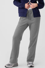 Load image into Gallery viewer, Light Grey Solid Color Fleece Lined Drawstring Waist Casual Pants - Fashion Queen -  11
