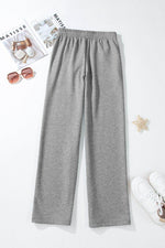 Load image into Gallery viewer, Light Grey Solid Color Fleece Lined Drawstring Waist Casual Pants - Fashion Queen -  13
