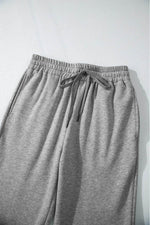 Load image into Gallery viewer, Light Grey Solid Color Fleece Lined Drawstring Waist Casual Pants - Fashion Queen -  16
