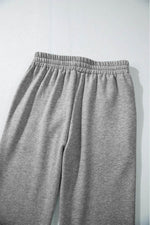 Load image into Gallery viewer, Light Grey Solid Color Fleece Lined Drawstring Waist Casual Pants - Fashion Queen -  17
