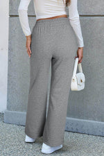 Load image into Gallery viewer, Light Grey Solid Color Fleece Lined Drawstring Waist Casual Pants - Fashion Queen -  2
