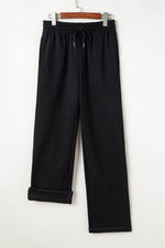 Load image into Gallery viewer, Light Grey Solid Color Fleece Lined Drawstring Waist Casual Pants - Fashion Queen -  27
