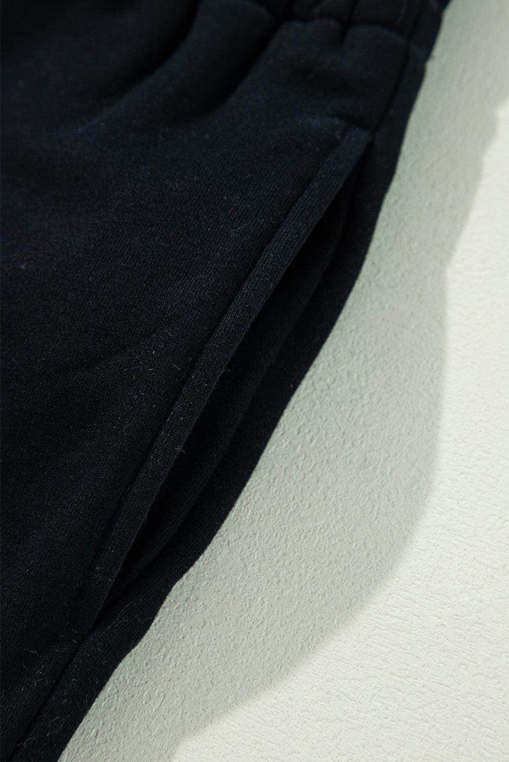 Light Grey Solid Color Fleece Lined Drawstring Waist Casual Pants - Fashion Queen -  29