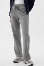Load image into Gallery viewer, Light Grey Solid Color Fleece Lined Drawstring Waist Casual Pants - Fashion Queen -  3
