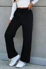 Load image into Gallery viewer, Light Grey Solid Color Fleece Lined Drawstring Waist Casual Pants - Fashion Queen -  4
