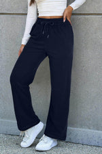 Load image into Gallery viewer, Light Grey Solid Color Fleece Lined Drawstring Waist Casual Pants - Fashion Queen -  7
