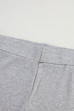 Load image into Gallery viewer, Light Grey Solid Color Loose Tunic Top and Slim Shorts Set - Fashion Queen -  18
