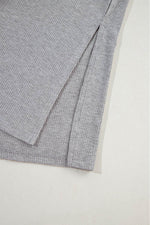 Load image into Gallery viewer, Light Grey Solid Color Loose Tunic Top and Slim Shorts Set - Fashion Queen -  20
