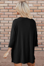 Load image into Gallery viewer, Light Grey Solid Color Loose Tunic Top and Slim Shorts Set - Fashion Queen -  24
