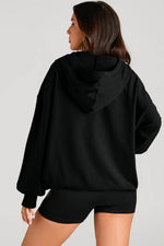 Load image into Gallery viewer, Light Grey Solid Kangaroo Pocket Half Zipper Oversized Hoodie - Fashion Queen -  14
