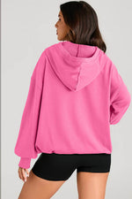 Load image into Gallery viewer, Light Grey Solid Kangaroo Pocket Half Zipper Oversized Hoodie - Fashion Queen -  20

