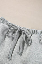 Load image into Gallery viewer, Light Grey Stand Neck Zipped Sweatshirt and Shorts Set - Fashion Queen -  10

