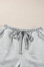 Load image into Gallery viewer, Light Grey Stand Neck Zipped Sweatshirt and Shorts Set - Fashion Queen -  11
