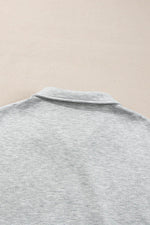 Load image into Gallery viewer, Light Grey Stand Neck Zipped Sweatshirt and Shorts Set - Fashion Queen -  13
