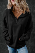 Load image into Gallery viewer, Light Grey Zip-up Stand Neck Kangaroo Pocket Sweatshirt - Fashion Queen -  16
