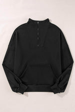 Load image into Gallery viewer, Light Grey Zip-up Stand Neck Kangaroo Pocket Sweatshirt - Fashion Queen -  17
