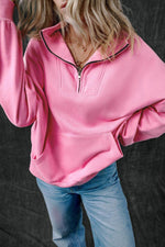 Load image into Gallery viewer, Light Grey Zip-up Stand Neck Kangaroo Pocket Sweatshirt - Fashion Queen -  23
